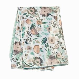 (NWOT) SL Home Fashions Reversible Floral Apple Baby Blanket 30x40